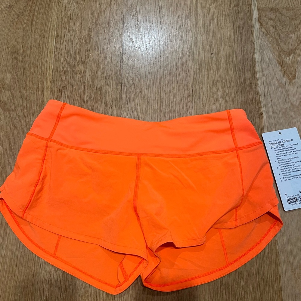 lululemon athletica Vibrant Orange Athletic Shorts